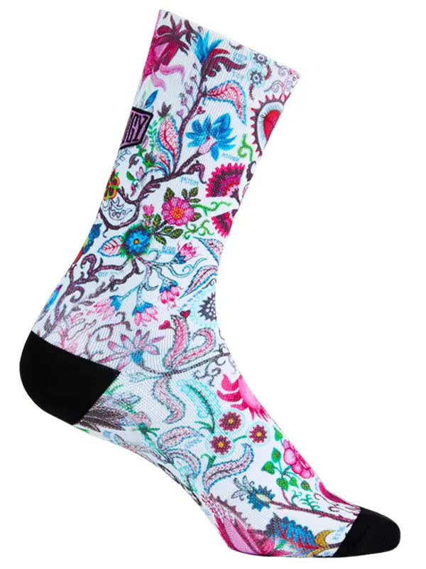 Secret Garden White Cycling Socks