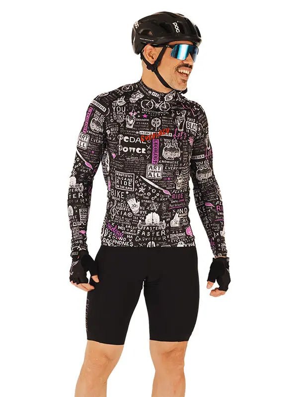 Bike Graffiti Lightweight Long Sleeve Summer Jersey - Cycology Clothing UK