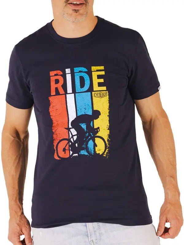 Ride T Shirt Navy - Cycology Clothing UK