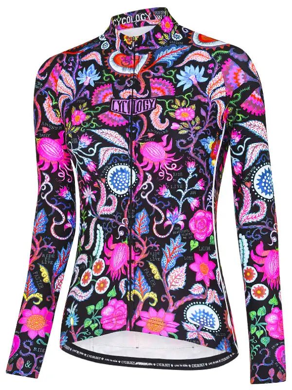 Secret Garden Women's Long Sleeve Jersey - Black - Cycology Clothing UK