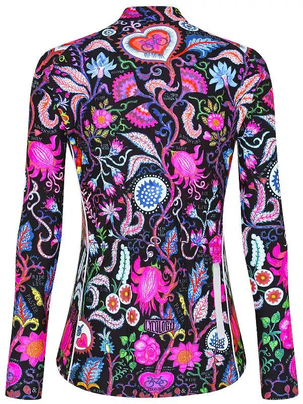 Secret Garden Women's Long Sleeve Jersey - Black - Cycology Clothing UK