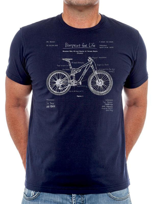 The Blueprint MTB Mens Navy Cycling T shirt | Cycology Clothing UK